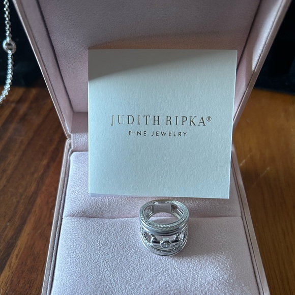 Judith Ripka Vienna Single Stone with Diamonds - Size 7 - Picture 4 of 7